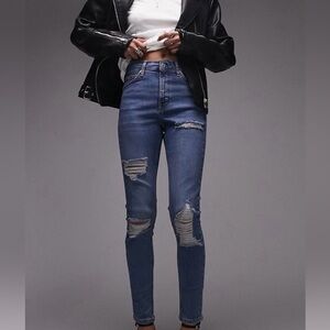 Topshop Jamie Ripped Skinny Jeans Sz 30 NWT